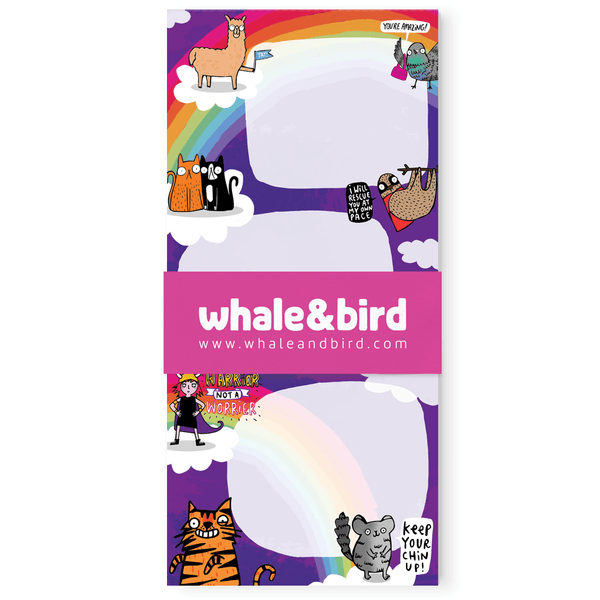 Whale & Bird - Rainbow Magnetic DL Notepad