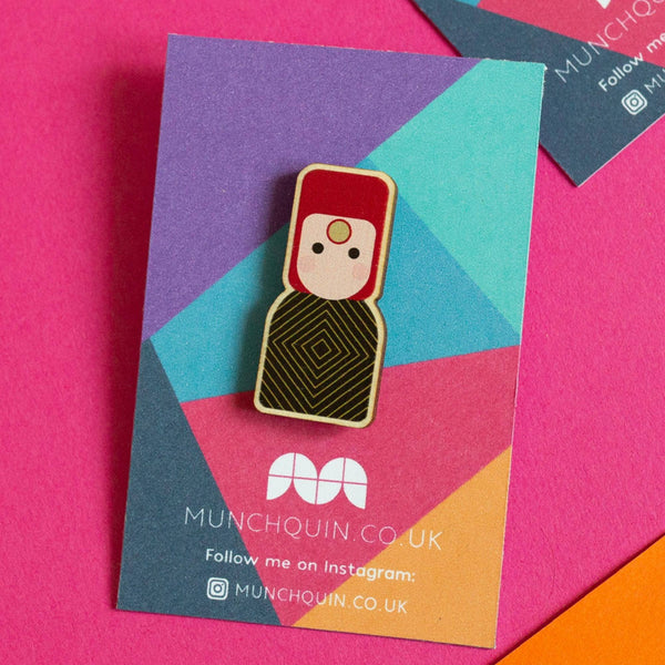 Munchquin - David Bowie as Ziggy Stardust (yamamoto) (Little Icons) - eco friendly wooden pin
