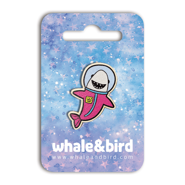 Whale & Bird - Space Shark Wooden Pin