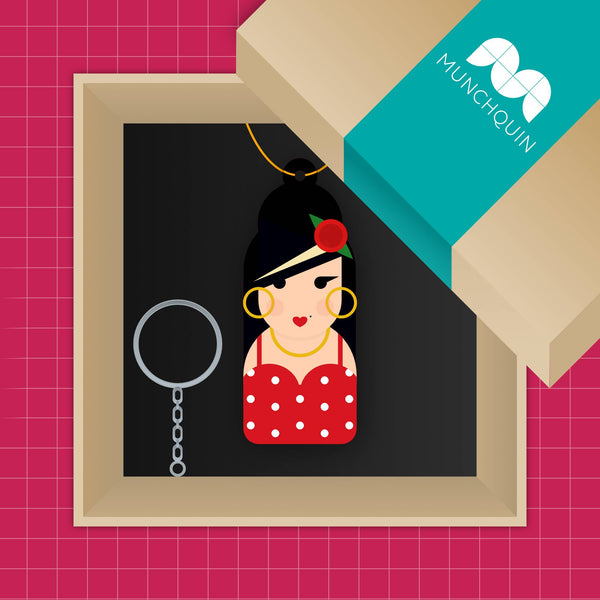 Munchquin - Amy Winehouse inspired wooden Christmas decoration / keychain