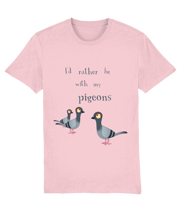 LGP Unisex T-shirt 'Id rather be with my pigeons' (long text)