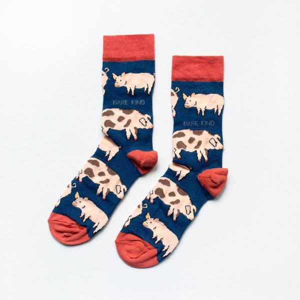 Bare Kind Socks - Bamboo Socks | Pig Socks | Blue Socks | Farm Socks
