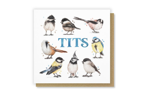 Citrus Bunn - Tits Funny Bird Watcher Greetings Card