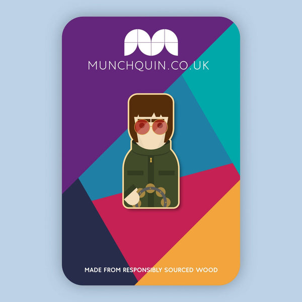 Munchquin - Liam Gallagher (Little Icons) - eco friendly wooden pin
