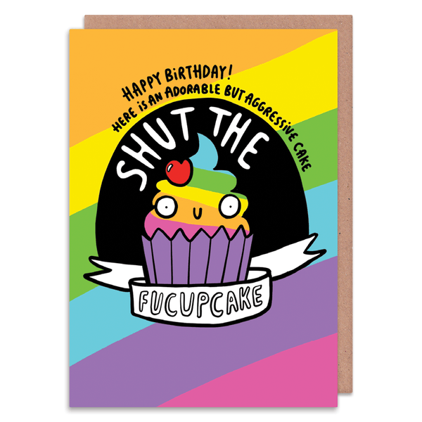 Whale & Bird - Shut the Fucupcake Rude Birthday Card | Funny Birthday Card