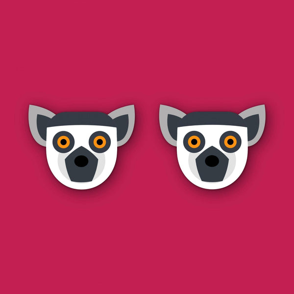 Hey There Munchquin - Lemur - Eco friendly wooden stud earrings