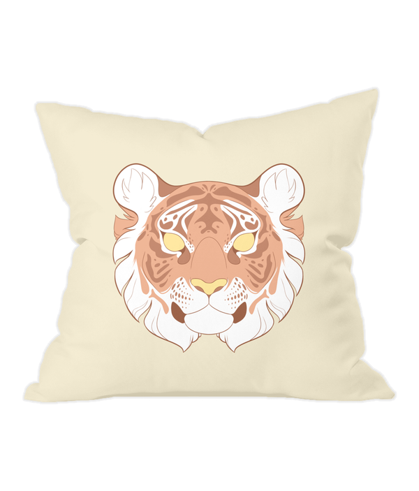 W.A.R. Natural Throw Cushion Golden tiger