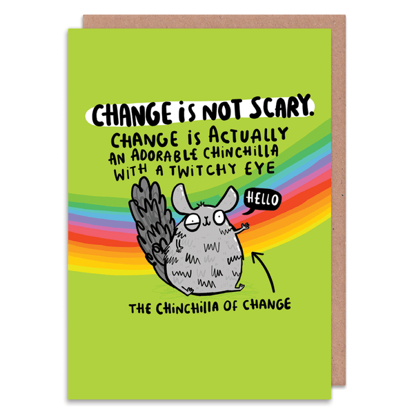 Whale & Bird - Chinchilla Of Change Good Luck Card | Encouragement Card