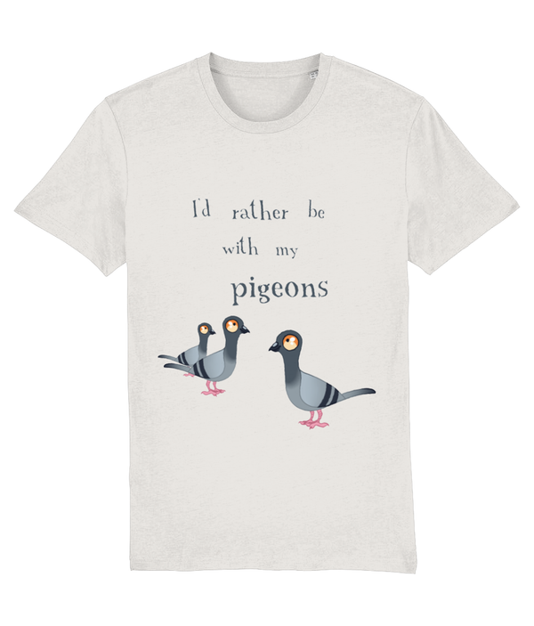 LGP Unisex T-shirt 'Id rather be with my pigeons' (long text)