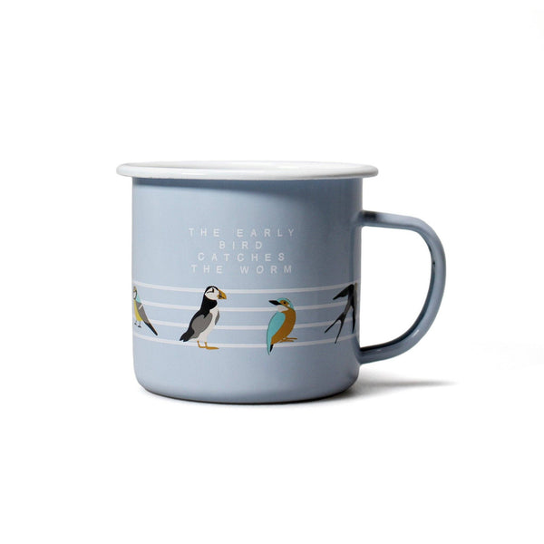 The Early Bird catches the worm - Mug Enamel - RSPB (Free as a Bird)