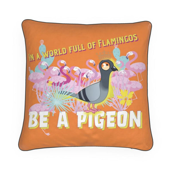 Be a Pigeon Orange Cushion