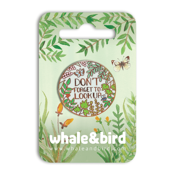 Whale & Bird - Don't Forget To Look Up Hard Enamel Pin | Badge | Gift | Pin