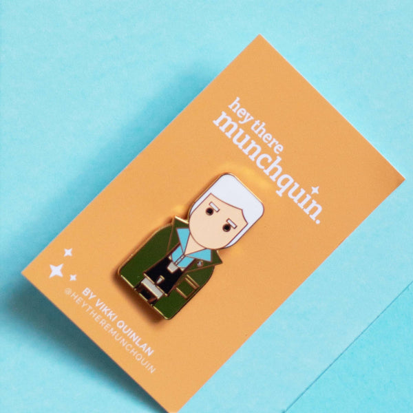 Hey There Munchquin - Little Icons David Attenborough inspired hard enamel pin