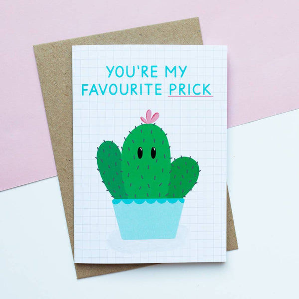 Jeff and the Squirrel - Favourite Prick Cactus Valentine's Greeting Card