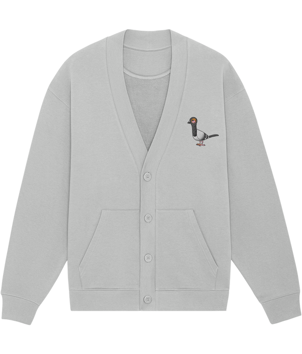 Premium Eco-Friendly Cardigan, Embroidered Rock Pigeon