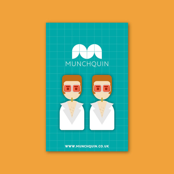 Munchquin - Elton John - eco-friendly wooden dangle earrings