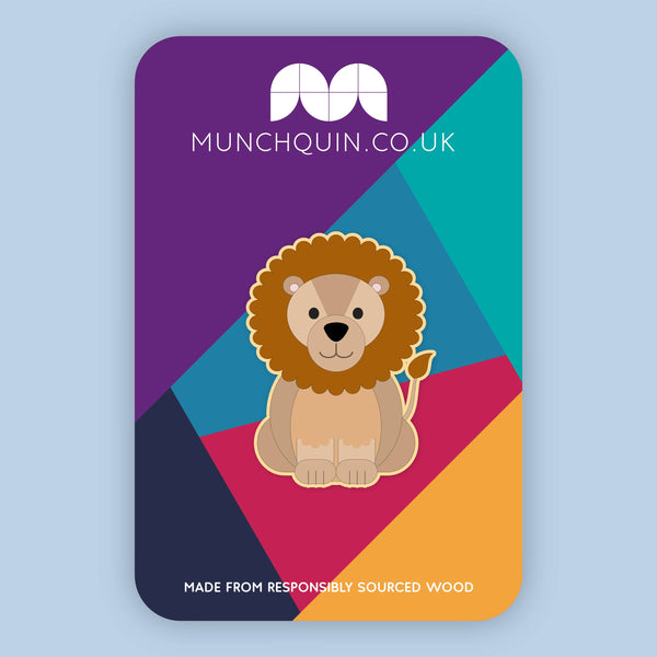 Munchquin - Wizard of Oz inspired Lion eco-friendly wooden pin