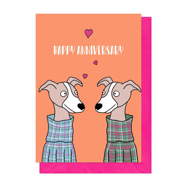 Happy Anniversary - Dogs Card - Neon Magpie