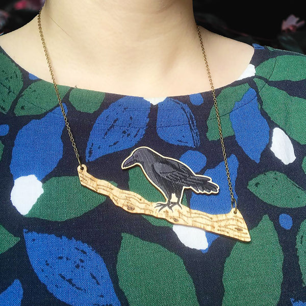 crow necklace by loadofolbobbins