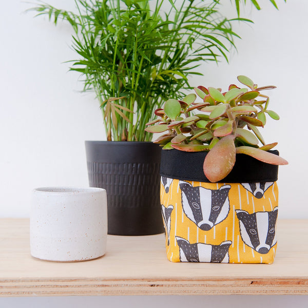 Textile Plant Pot - Badger