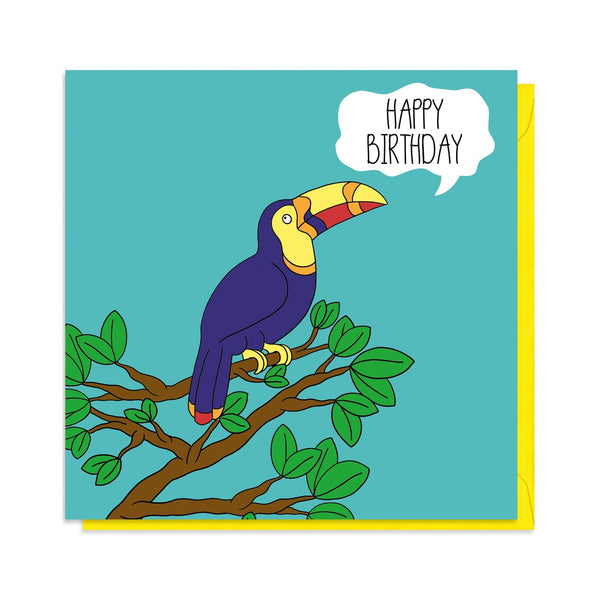 Toucan Birthday Card - Neon Magpie