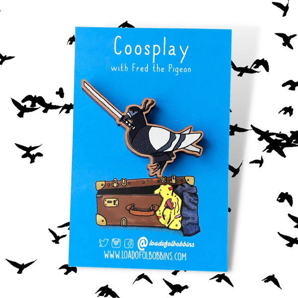 Ninja Pigeon Coosplay pin badge