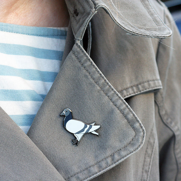 Fred the Pigeon hard enamel pigeon badge
