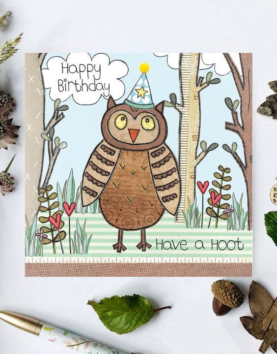 Happy Birthday Card - Have a Hoot - Flossy Teacake