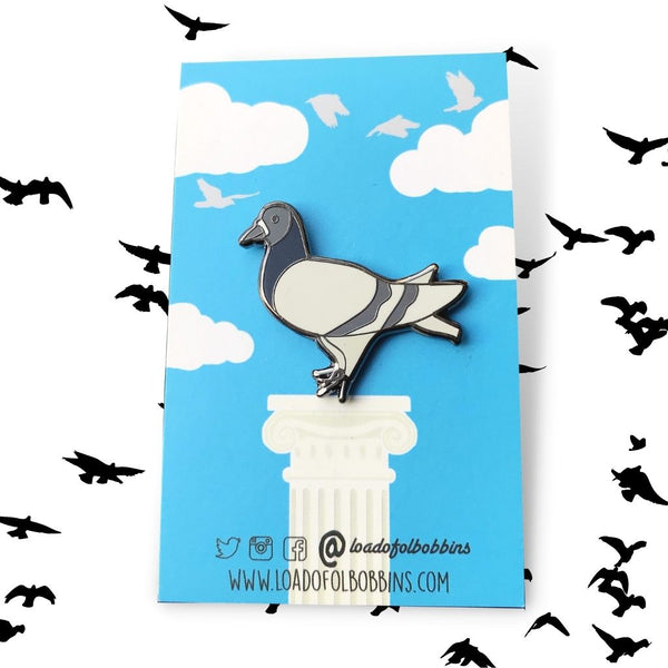 Fred the Pigeon hard enamel pigeon badge