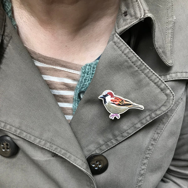 Sparrow lapel pin