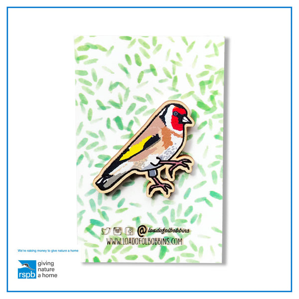 Goldfinch lapel pin