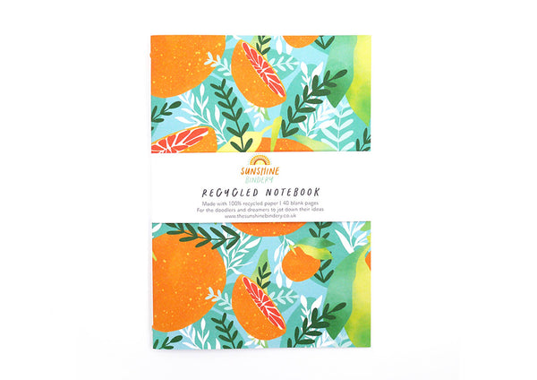 The Sunshine Bindery - Tropicana Oranges A5 Jotter Notebook