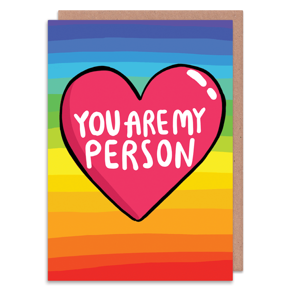 Whale & Bird - You are My Person Rainbow Card | Love Card | Pride Card