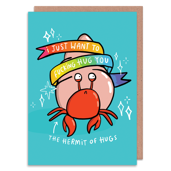 Whale & Bird - Hermit of Hugs Love Card | Funny Anniversary Card | Pride
