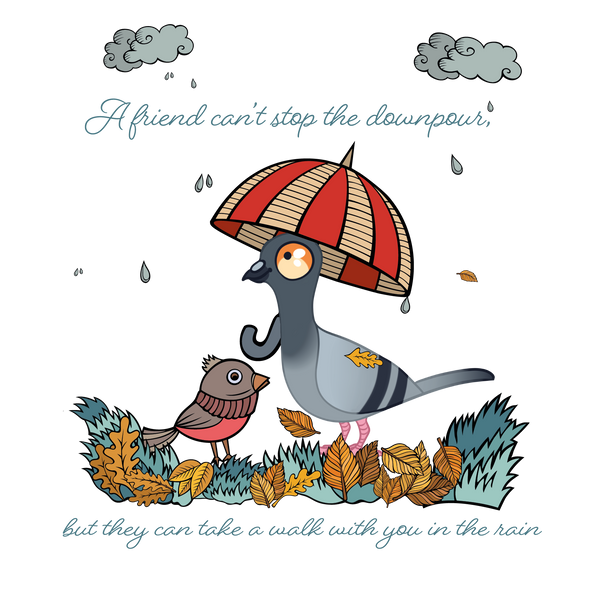 Greeting Card - Friends in the rain LGP