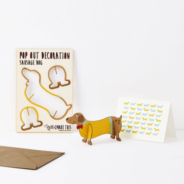 The Pop Out Card Company - Pop Out Sausage Dog Greeting Card