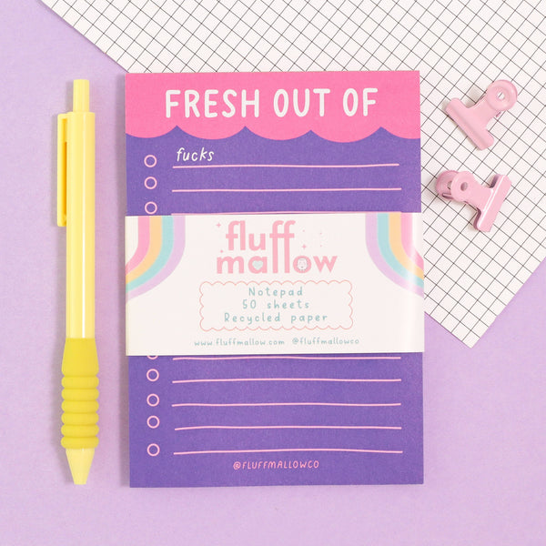 Fluffmallow - A6 fresh out of funny grocery checklist notepad (4"x6")