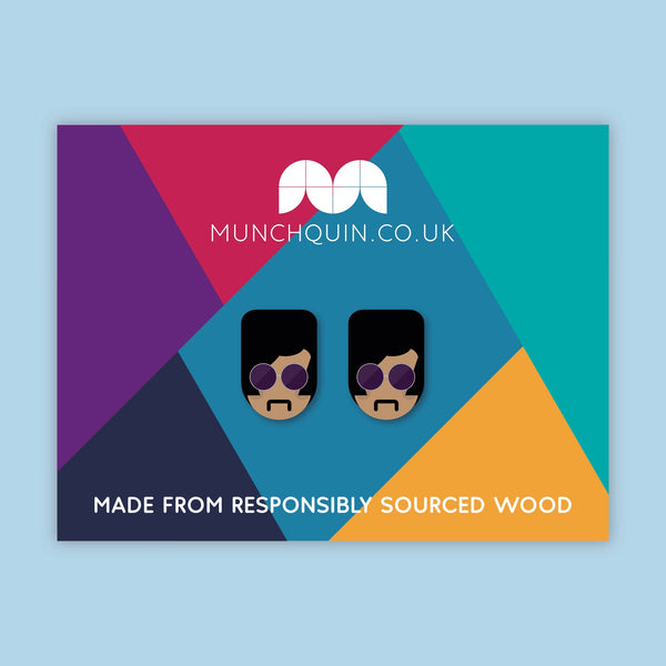 Prince (Little Icons) - eco friendly wooden stud earrings