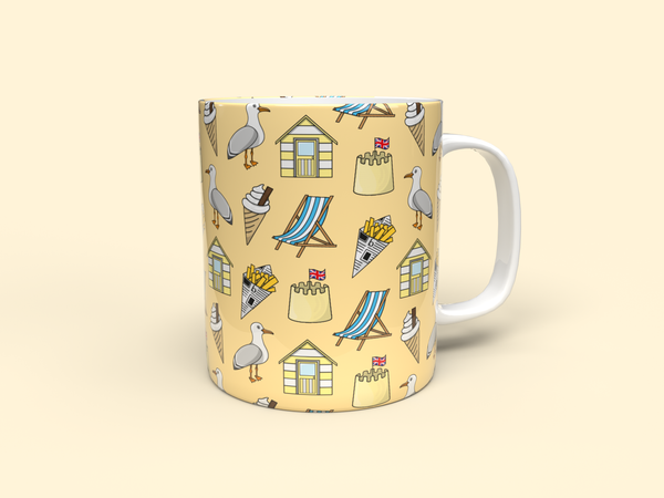 Seaside mug, Yellow pattern