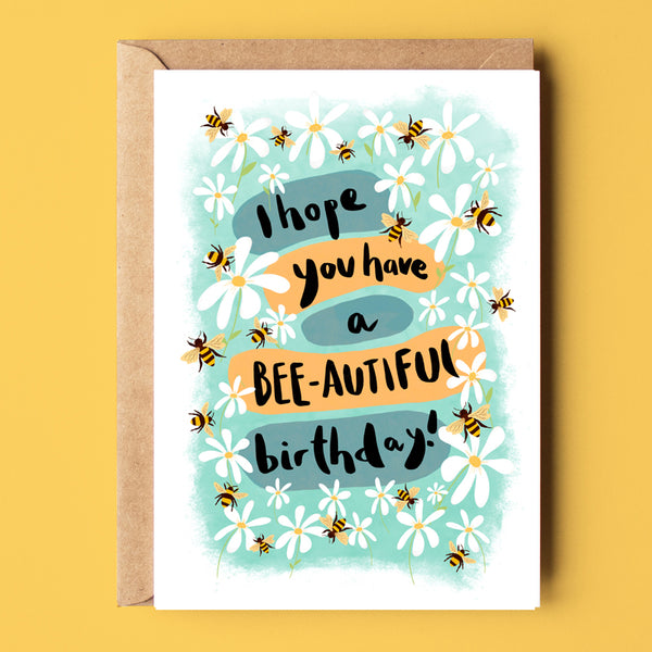 Hope you have a bee-utiful Birthday ,recycled card- Sunshine Bindery