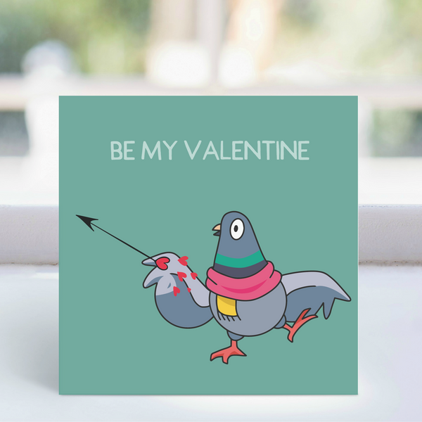 Card - Sending my love - pigeon - green card LGP