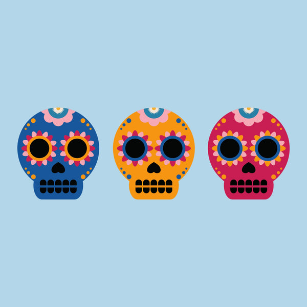 Hey There Munchquin - Mismatched sugar skulls - eco friendly wooden stud earrings