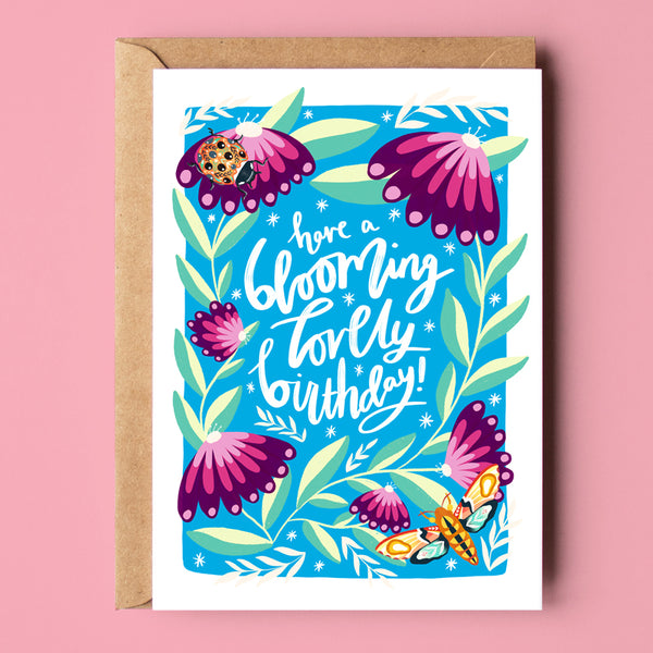 Blooming lovely birthday recycled card- Sunshine Bindery