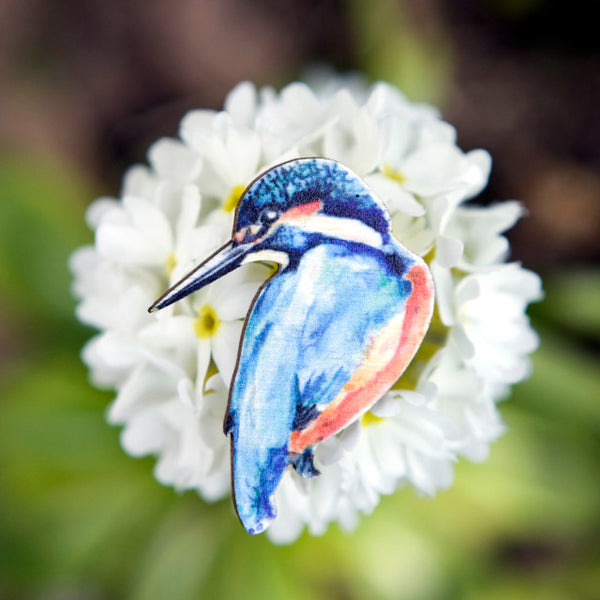 Wooden Pin  - Kingfisher