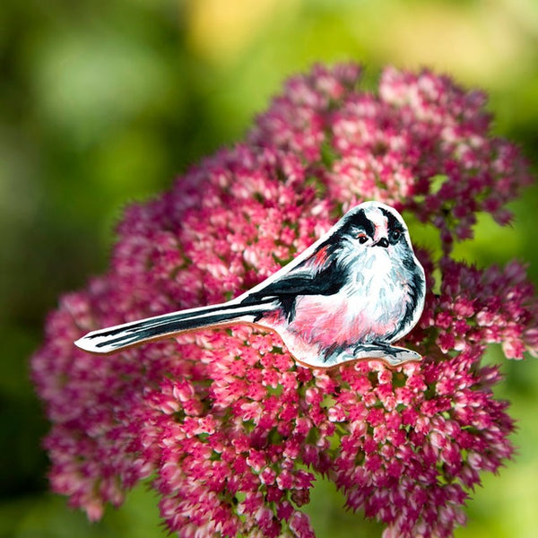 Wooden Pin  -Long Tailed Tit