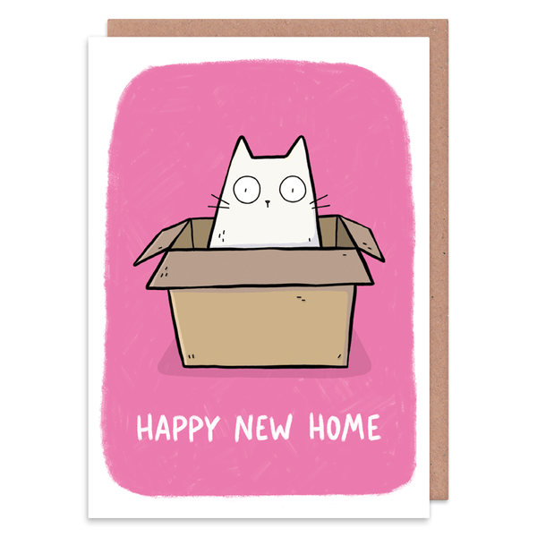 Happy New Home, Cat in box- Whale and Bird