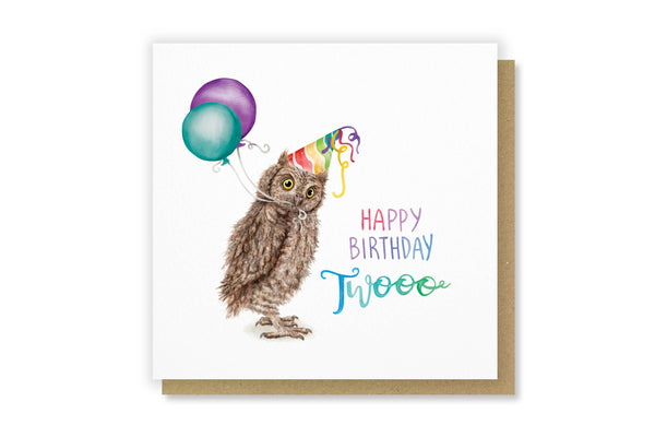 Citrus Bunn - Birthday Twooo - Funny Owl Pun Greetings Card