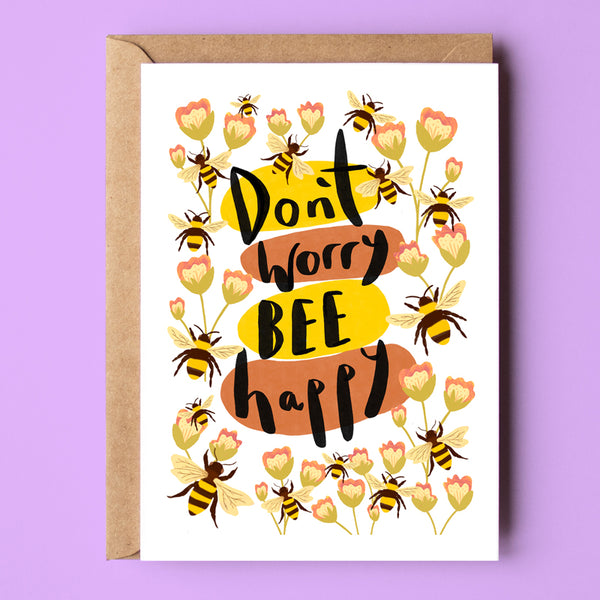 Don't worry , bee happy!  recycled card- Sunshine Bindery