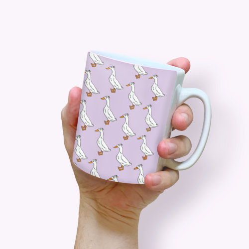 Runner Duck pattern Lilac Mug