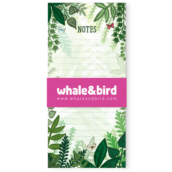 Whale & Bird - Jungle Magnetic DL Notepad